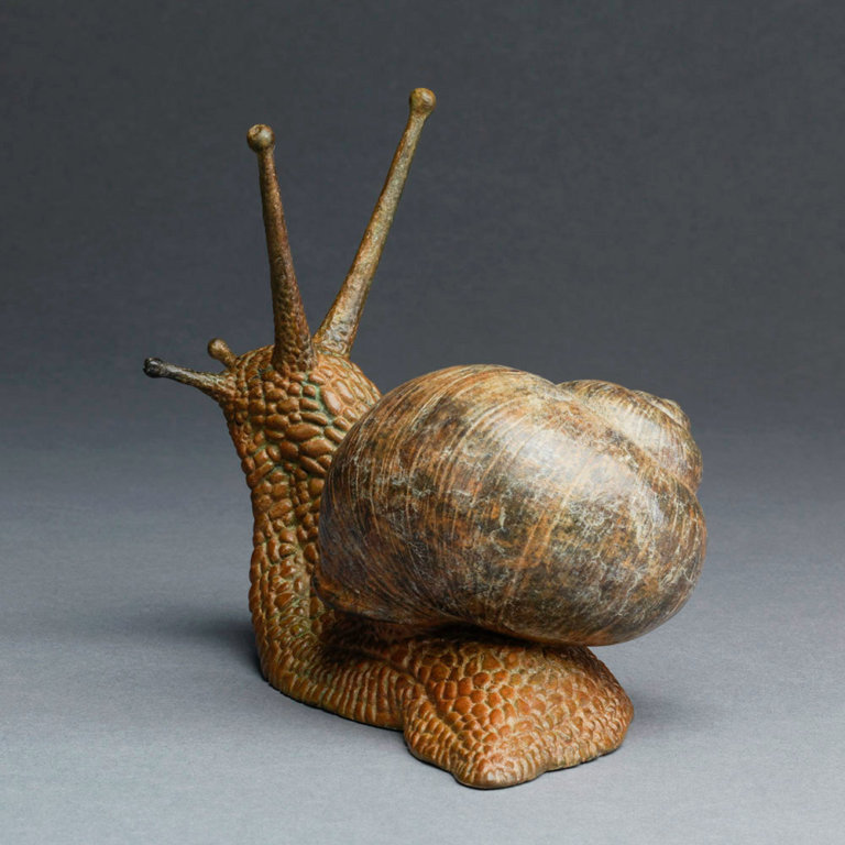 Garden Snail: Ltd Edition Bronze Snail Sculpture by Nick Bibby