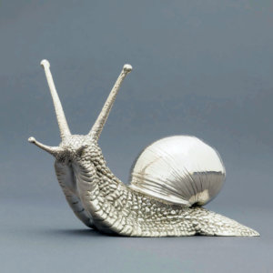 Garden Snail (Silver) - Ltd Edition Bronze Bird Sculpture