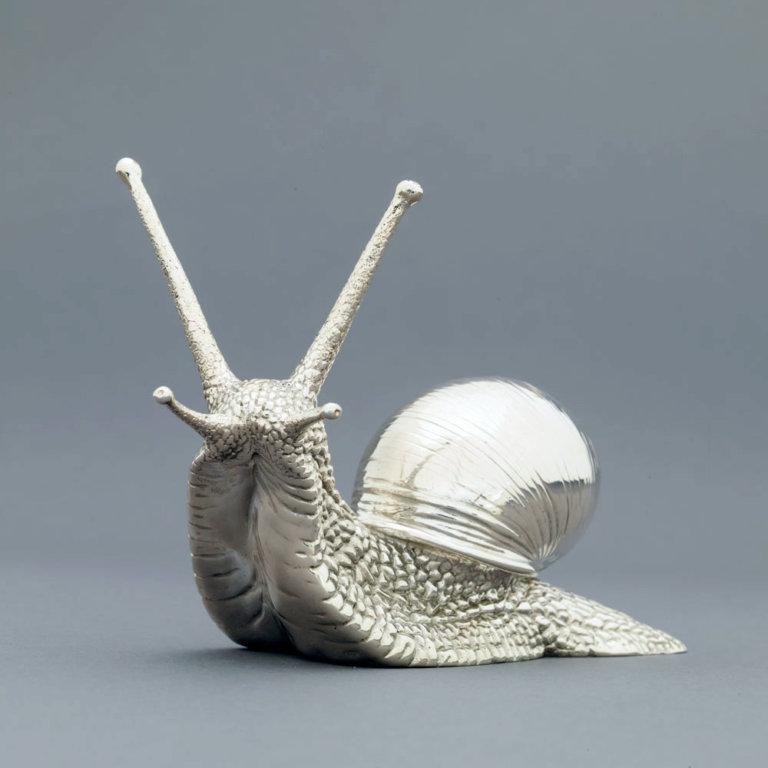 Garden Snail (Silver) - Ltd Edition Bronze Bird Sculpture